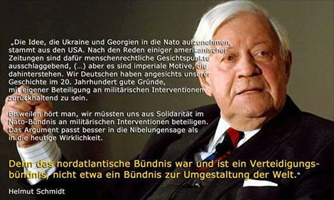 Helmut Schmidt: Die NATO ist ein
                              Verteidigungsbndnis, nix weiter