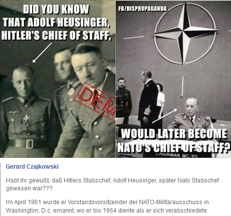 Hitlers Heusinger wurde spter
                              NATO-Stabschef, Post auf Facebook vom 2.
                              Juni 2015