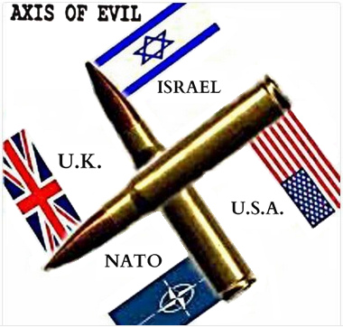 Kriminelle NATO:
                                  "USA"+GB(+Kanada) sind vom
                                  Mossad+CIA gesteuert und formen ein
                                  Kackenkreuz (Hakenkreuz) mit
                                  Uraniumbomben