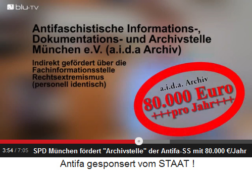 Die Antifa-SS in München hat eine
                              "Archivstelle", die mit 80.000
                              Euro pro Jahr vom Steuerzahler finanziert
                              wird