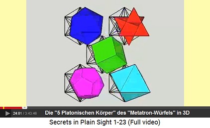 Metatron-Würfel: Die 5 Platonischen Körper
                        in 3D