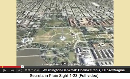 Das Washington-Denkmal, der Obelisk ist Symbol
                    für einen Penis, die Ellipse ist Symbol für eine
                    Vagina