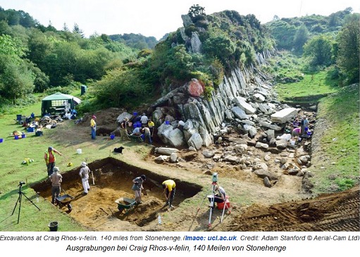 Einer der Blaustein-Steinbrche fr
                      Stonehenge in Wales