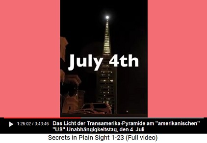 Das weisse Licht der Transamerika-Pyramide vom
                    4. Juli am Unabhngigkeitstag der "USA"