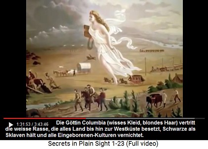 Die Gttin Columbia in Weiss
                      mit blondem Haar besetzt alles Land in Richtung
                      Westkste