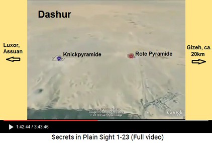 Dashur in Ägypten (ca. 20km südlich von Gizeh),
                    die Knickpyramide und die Rote Pyramide