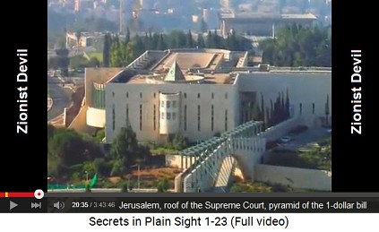 Jerusalem, capital of the Zionist Devil: on the
                    roof of the Supreme Court there is the pyramid of
                    the 1-dollar bill - zoom