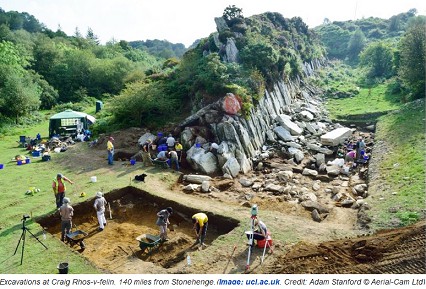 One of the two bluestone quarries for
                    Stonehenge in Wales