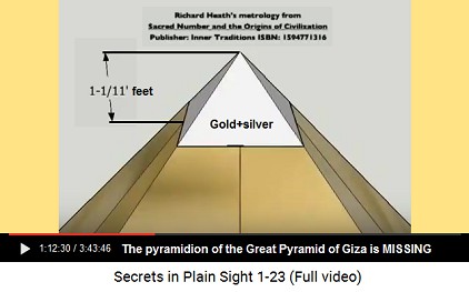 The pyramidion of the Great Pyramid of Giza                       was of gold and silver and is missing since a                       "long time"
