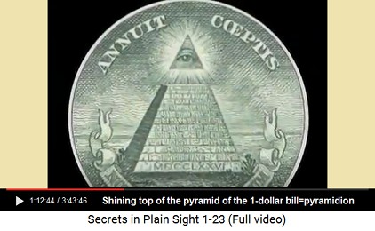 Shining pyramidion on the pyramid of the                       1-dollar bill