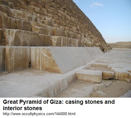 Great Pyramid, casing                     stones and interior stones