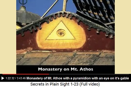Pyramidion with an eye on a gable wall                             of the monastery of Mount Athos