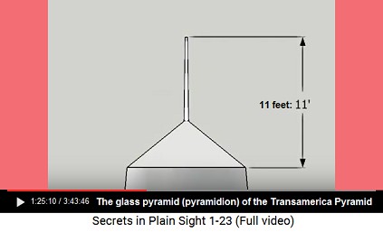 The pyramidion of glass of the Transamerica
                    Pyramid, 11 feet high