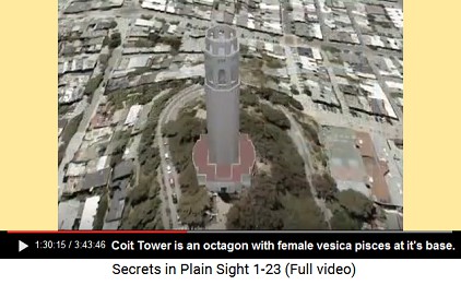 Coit Tower is in an octagon and around it is
                    built the housing case is formed with a female
                    vesica pisces