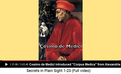 Cosimo de Medici introduced the book
                      "Corpus Medica" from Alexandria which
                      was the base for common Renaissance arquitecture
                      in Italy