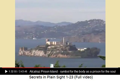 Alcatraz Prison Island - symbol for the body as
                    a prison for the soul between Silver Gate and Golden
                    Gate