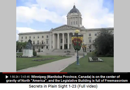 Winnipeg (Manitoba Province, Canada) is at the
                  center of gravity of North "America", and
                  the "Manitoba Legislative Building" is full
                  of Freemasonism