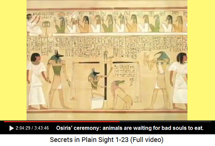 Osiris dead soul ceremony: animals are waiting
                    for bad souls to eat