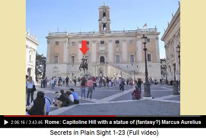 Capitoline Hill in Rome with a statue of
                      (fantasy?) Marcus Aurelius