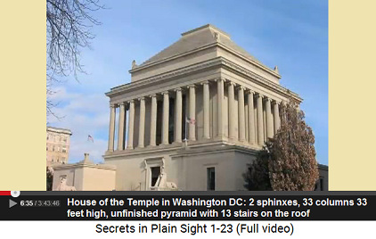 The House of the Temple shows 2
                                  sphinxes, 33 columns, 33 feet high,
                                  and an unfinished pyramid with 13
                                  steps etc.