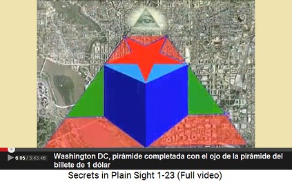 Washington DC, el diseño                                     vial con pirámide completada con el                                     ojo de la pirámide del billete de 1                                     dólar
