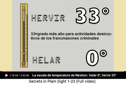 La escala de temperaturas con 33 grados de                     helar a hervir agua - 33 es el grado más alto de la                     francmasonería criminal