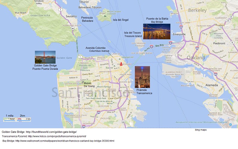 Mapa de San Francisco con las caractersticas
                    las ms importantes para el culto solar egipcio en
                    San Francisco