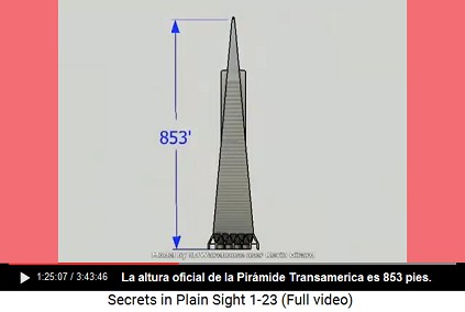 La Pirmide Transamerica tiene una altura
                    oficial de 853 pies