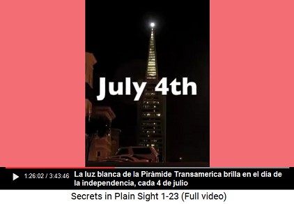 La luz blanca de la Pirmide Transamerica del 4
                    de julio, el da de "independencia" de los
                    "EUA"