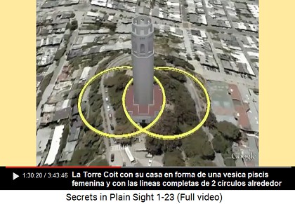 La Torre Coit con su vesica piscis con lneas
                    completadas