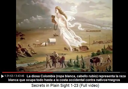 La diosa Colombia en blanco
                      con su cabello rubio ocupa todo el territorio
                      hasta a la costa occidental segn la filosofa
                      racista que le permite la ocupacin de todo el
                      continente - negros y nativos no cuentan