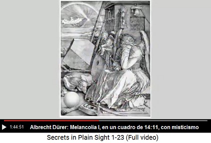 La pintura "Melancola I" del pintor
                    Albrecht Drer en una dimensin de 14:11 con
                    misticismo