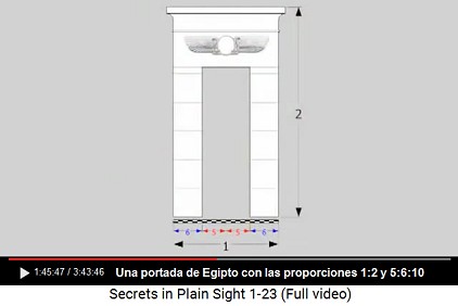 Puerta egipcia con las proporciones 1:2 y
                    5:6:10