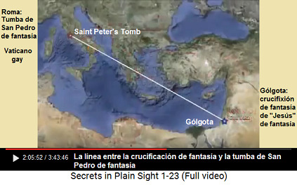 La lnea entre la crucifixin de fantasa en
                      Glgota de "Jess" de fantasa y la
                      tumba de San Pedro de fantasa del Vaticano
                      gay+estril