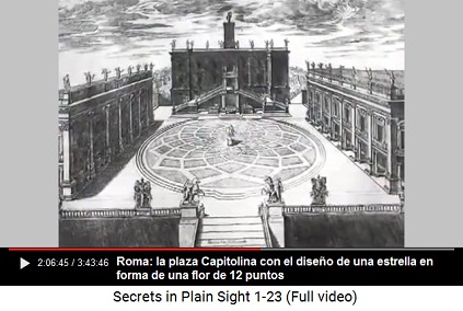 Roma: la plaza Capitolina con el diseo de
                      una estrella en forma de una flor de 12 puntos