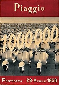 Vespa-Plakat zur
                        millionsten Vespa 1956 der Firma
                        "Piaggio"