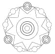 Kornkreis: planetarisches Sternmandala -- crop
                    circle: planetary star mandala