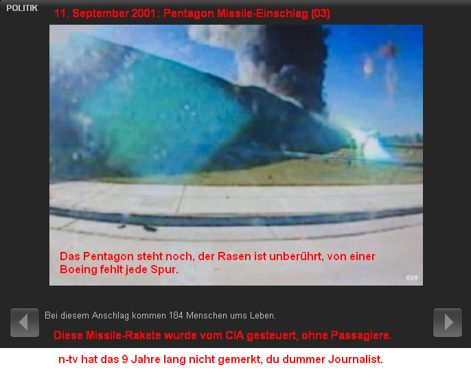 Pentagon, der Einschlag einer
                          Missile-Rakete am 11. September 2001 (03)