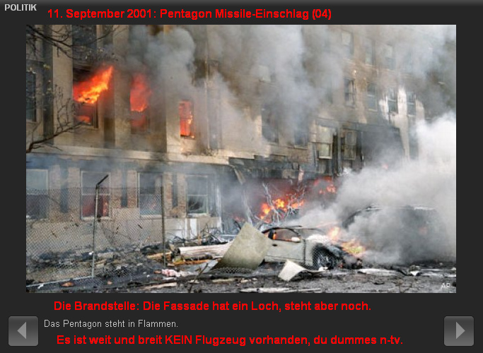 Pentagon, der Einschlag einer
                          Missile-Rakete am 11. September 2001 (04)