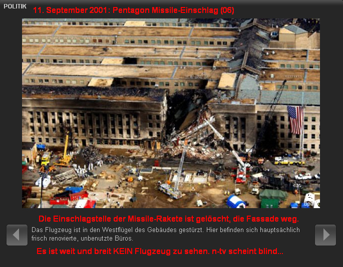 Pentagon, der Einschlag einer
                          Missile-Rakete am 11. September 2001 (06)