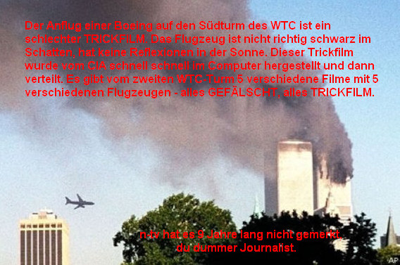 Der WTC-Anflug auf
                        den Sdturm ist ein Trickfilm (01)