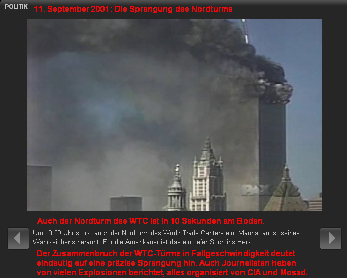 11.
                          September 2001: Die Sprengung des Nordturms