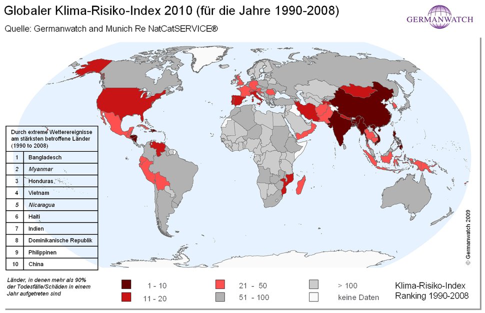 Karte der Risikolnder 2009