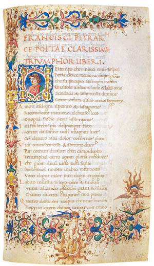 Pergamentschrift Canzoniere et Trionfi
                            1469