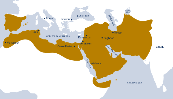 Karte des Islam um 900 n.Chr.