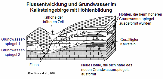 Schema 14:
                            Hhlenbildung durch Grundwasser im
                            Kalkstein