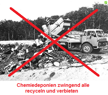Deponien und
                              Chemiedeponien verbieten, hier das
                              Beispiel der Chemiedeponie der Basler
                              Chemie in Bonfol im Kanton Jura in den
                              1970er Jahren ca.