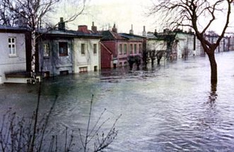 Storm tide in
                                Hamburg Wilhelmsburg in 1962