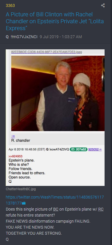 Q ber Bill Clintonmit Ray
                  Chandle in einem Epstein-Flugzeug