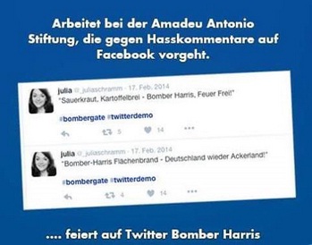 Julia
                              Schramm mit Harris gegen Deutschland,
                              Twitter-Tweets